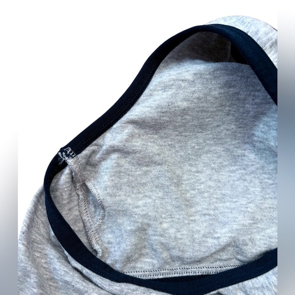 Tommy Hilfiger, Racerback Sports Bra, Medium, Gray & Navy 🏃‍♀️‍➡️ - Picture 3 of 8